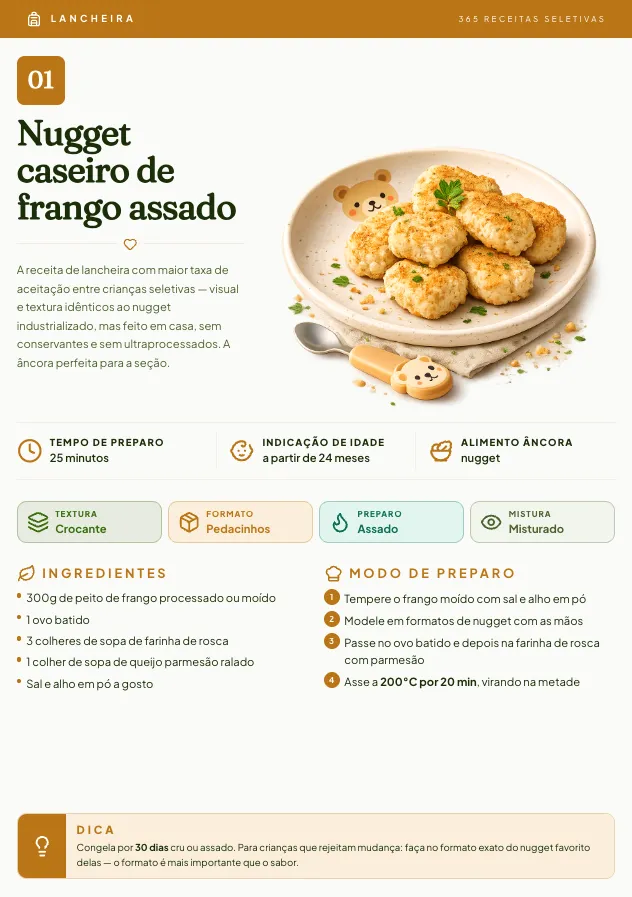 Receita de lancheira para crianças seletivas