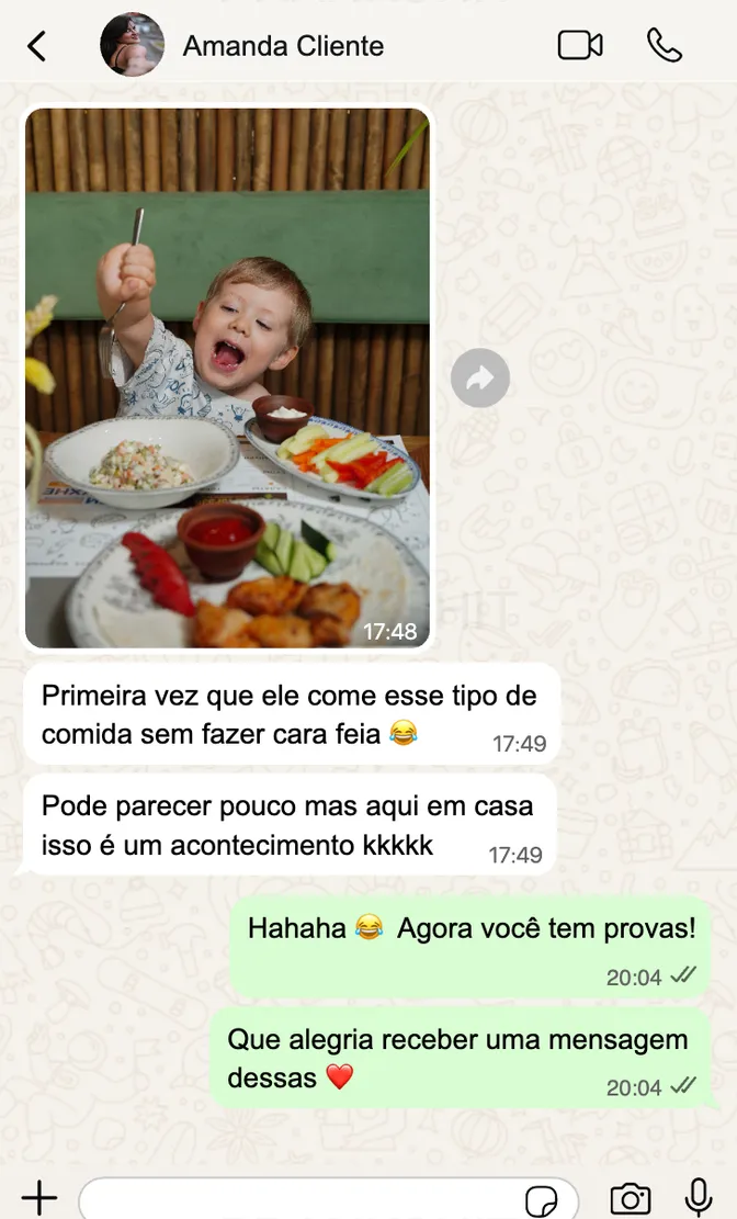 Depoimento de mãe sobre resultado com o guia